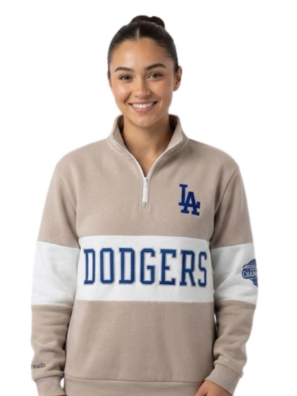 Los Angeles Dodgers Unisex 1/4 Zip Hoodie Size M Women’s Night 2026 Cream New